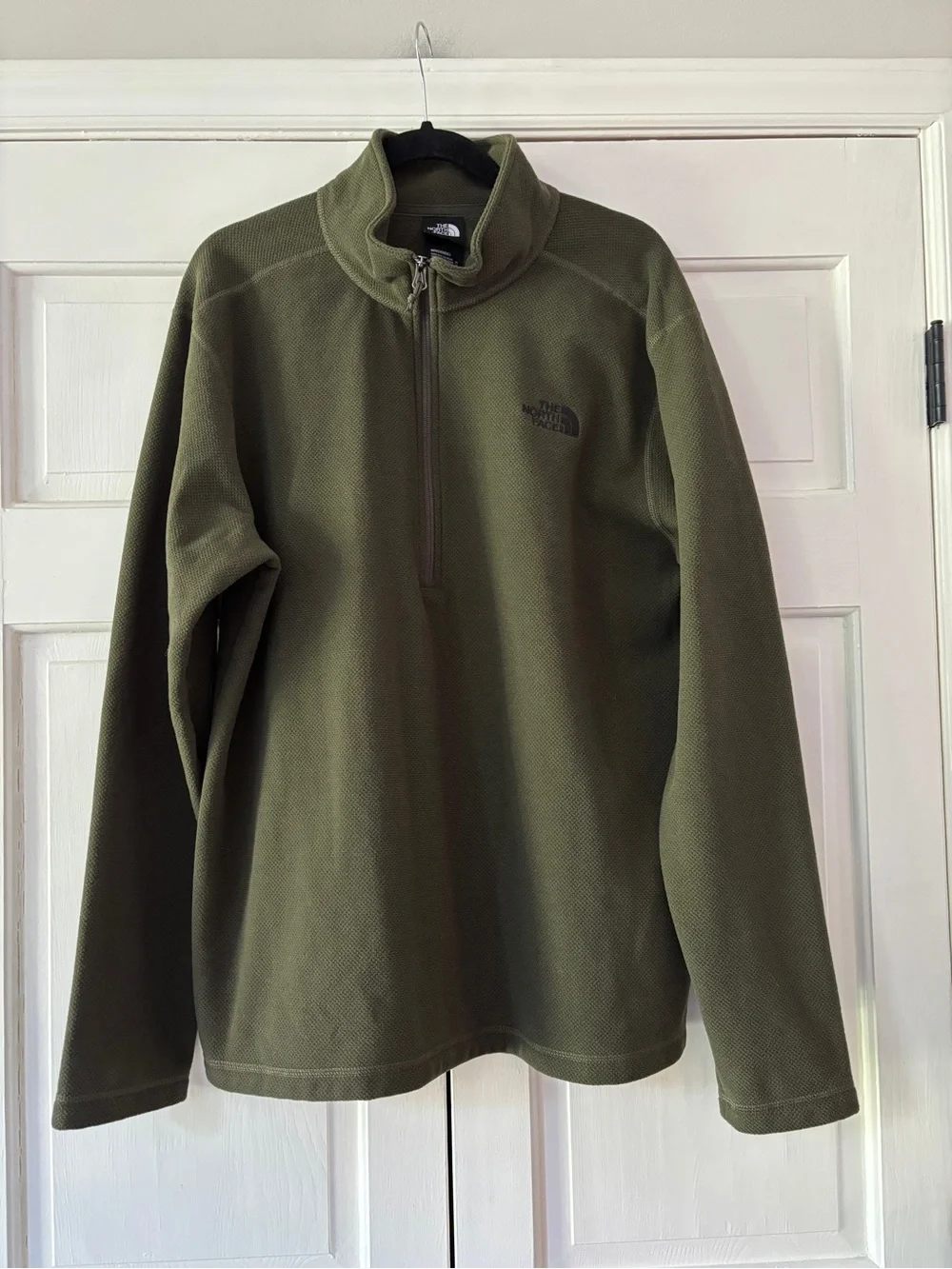 The North Face Men's Olive Green Texture Cap Rock Quarter-Zip Jacket Size XL